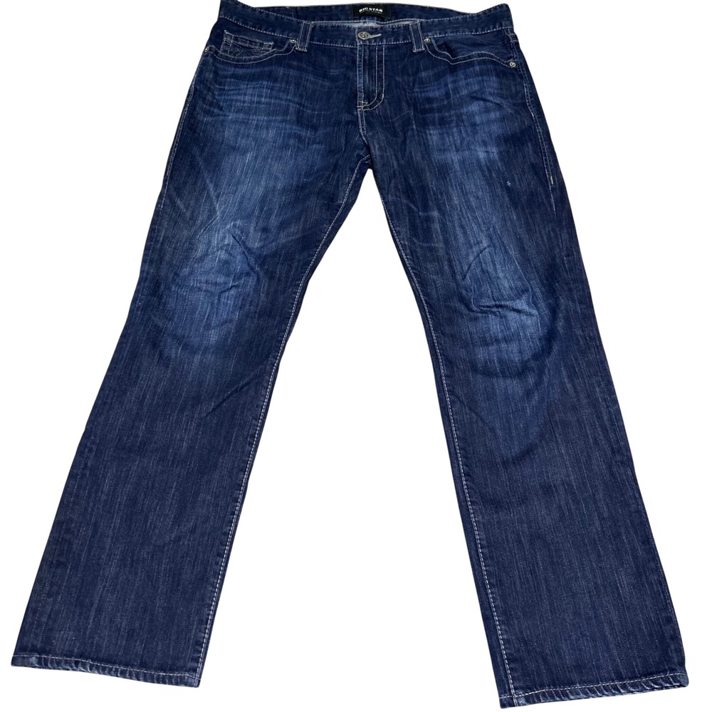 Big Star Venture Straight Jeans Mens 40R 31 Dark Wash Blue Denim Denim Casual
